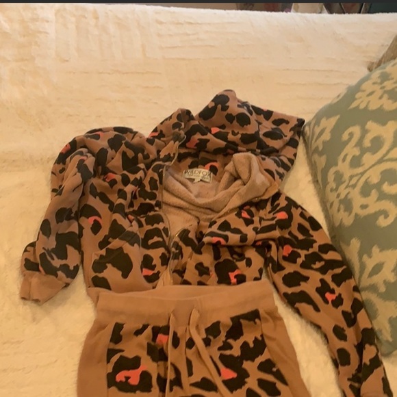 WILDFOX🐆 XS zip up sweatshirt hoodie kitty cheetah comfy winter cute - Picture 3 of 3